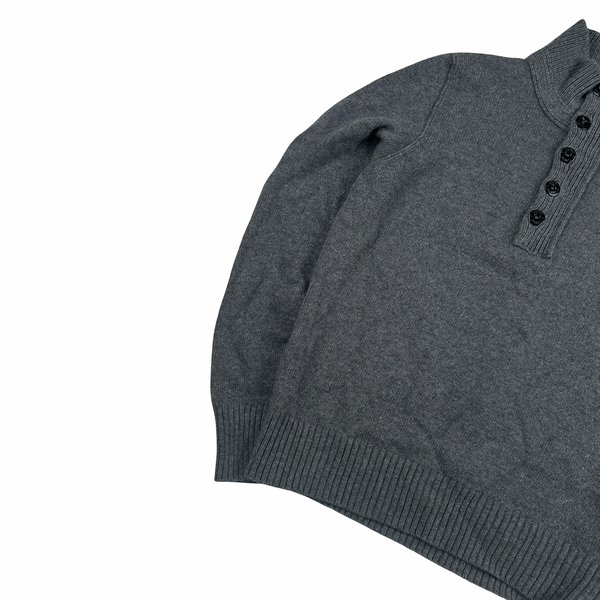 Stone Island 2017 Dark Grey High Neck Knitted Jumper - Small