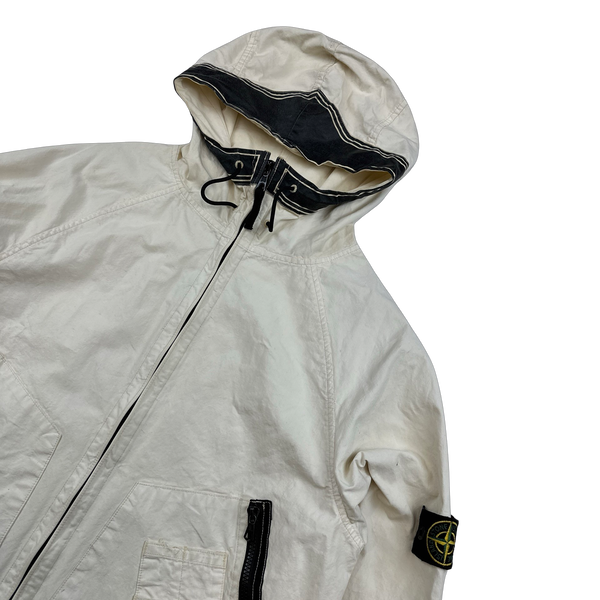 Stone Island 2006 Laminated Cotton Hooded Jacket - Large
