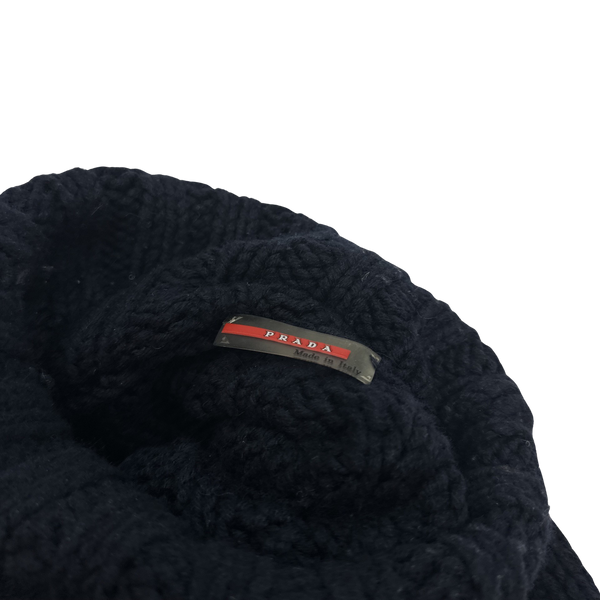 Prada Navy Heavyweight Wool Roll Neck Knit Jumper XXL Mat s Island