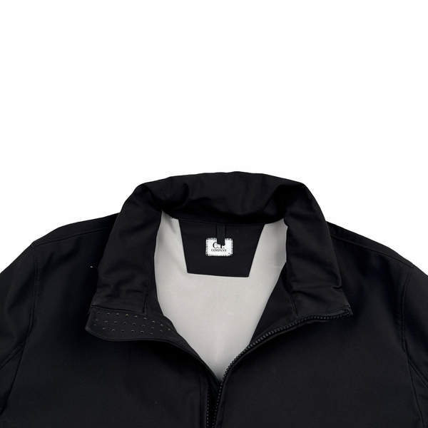 CP Company Black Soft Shell Lens View Zipped Jacket - XL
