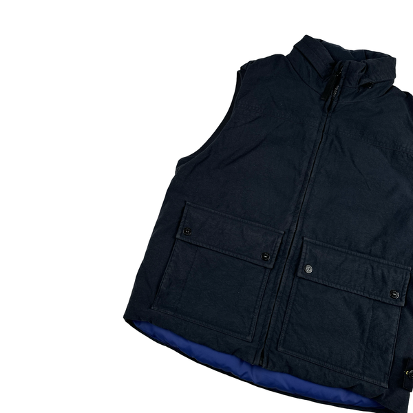 Stone Island 2012 30th Anniversary Blue Reps Nylon Down Puffer Gilet - Small