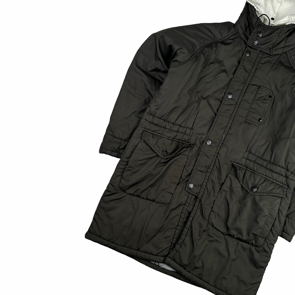 Stone Island 2002 Brown Multi Pocket Lined Hood Mesh Lined Jacket - Large