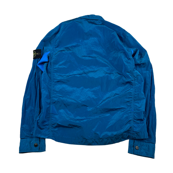 Stone Island 2018 Blue Nylon Metal Shimmer Overshirt - Medium