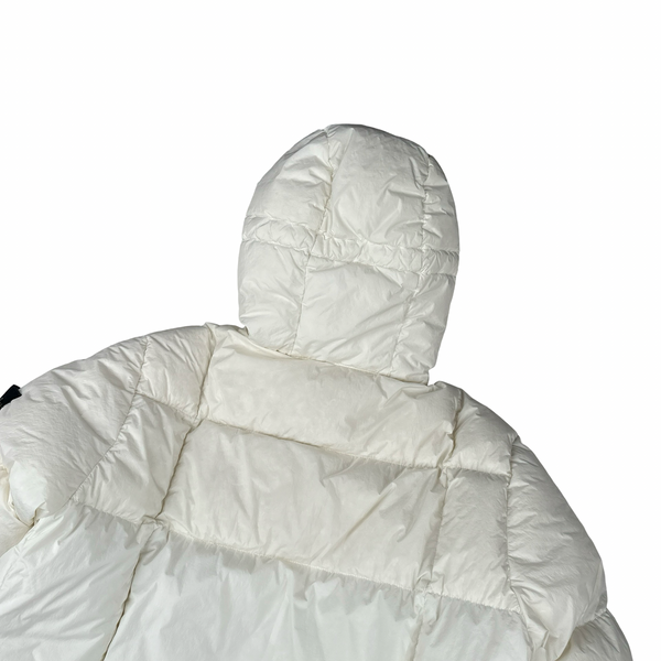 Stone Island 2018 White Long Down Filled Parka Jacket - Large