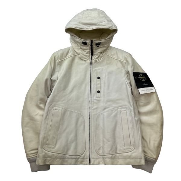 Stone Island 2013 Waxed Soft Leather Jacket - Large