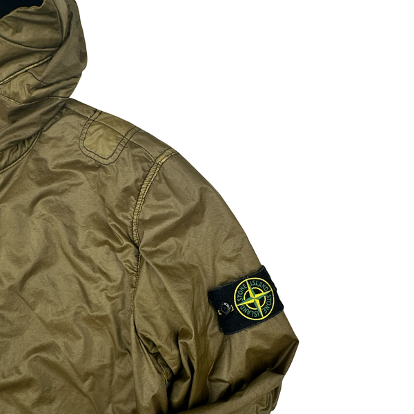 Stone Island 2018 Olive Green Lamy Flock Hooded Jacket - Large