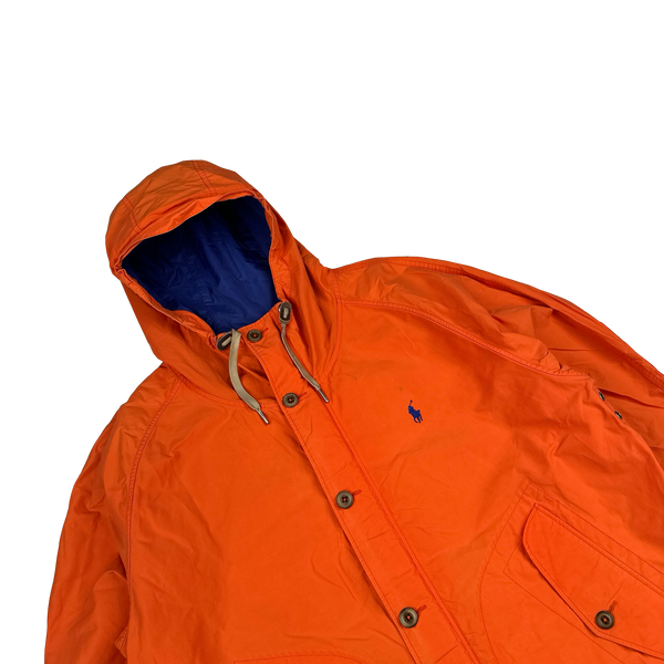 Ralph Lauren Orange Nylon Buttoned Jacket - XL