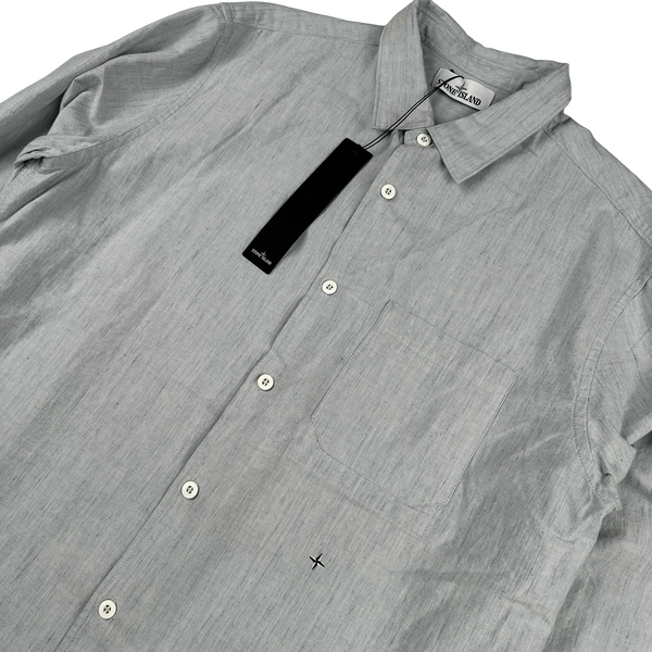 Stone Island 2016 Blue Linin Blend Stellina Buttoned Shirt - XXL