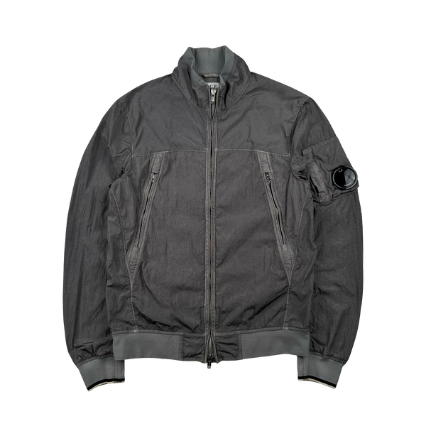 CP Company Grey Chrome Lens Viewer Nylon Bomber Jacket - Large