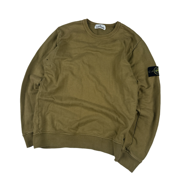 Stone Island 2017 Khaki Cotton Crewneck - Medium
