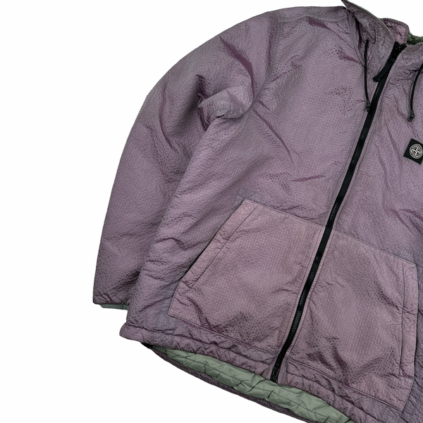 Stone Island Purple Green Lined Poly Colour Frame Weft Primaloft TC Jacket - XL