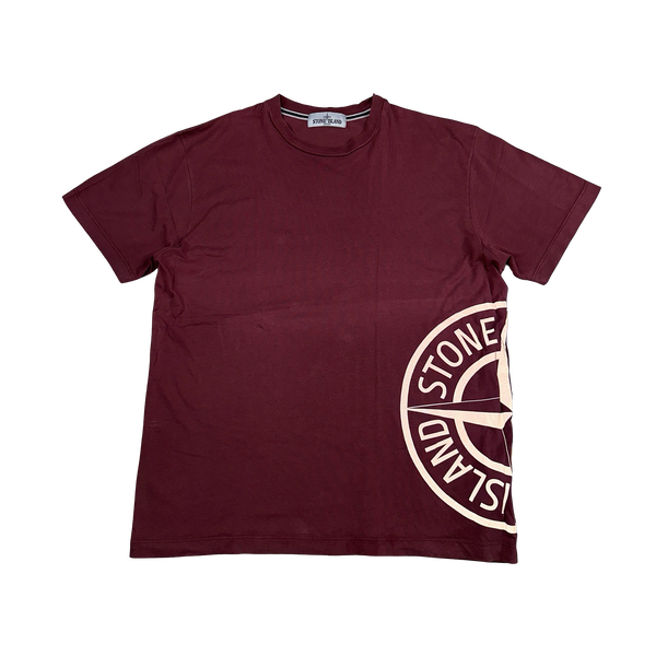 Stone Island 2013 Pink Reflective Compass Cotton T Shirt - XL