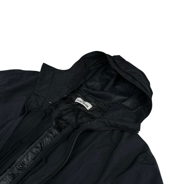Stone Island 2017 Black Tank Shield Down Liner Special Process Jacket - XL