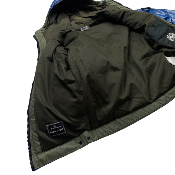 Stone Island Blue Down Filled Ice Jacket - Medium