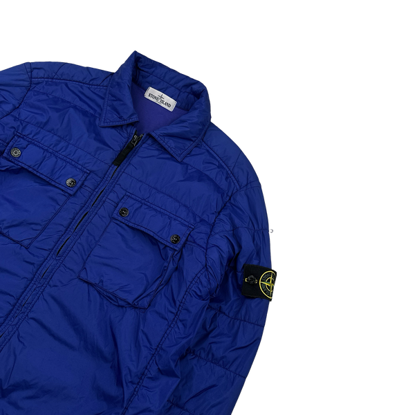 Stone Island 2013 Blue Micro Yarn Cotton Lined Overshirt Jacket - Large