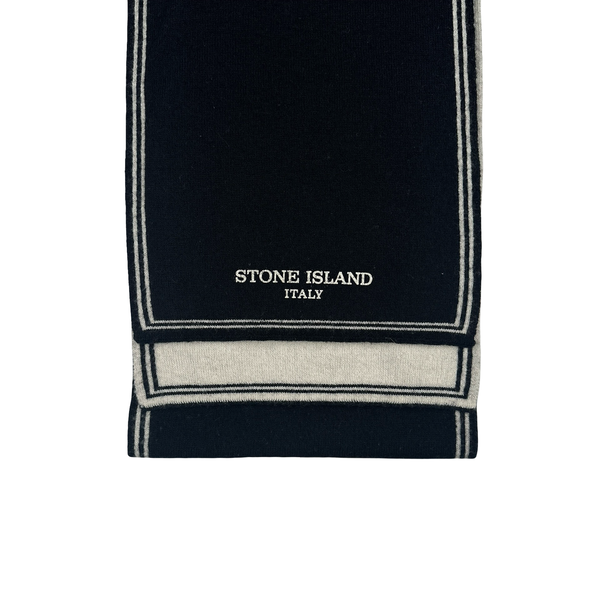 Stone Island 2005 Black White Trim Italy Spellout Scarf