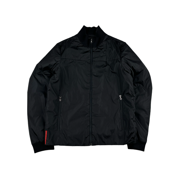Prada Black Nylon Red Tab Jacket - Medium