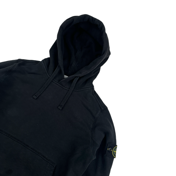 Stone Island 2019 Black Cotton Pullover Hoodie - Medium