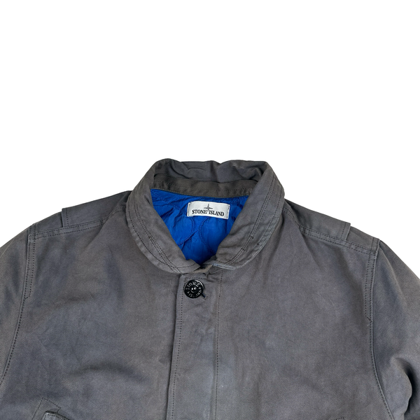 Stone Island 2015 Panama HT Dark Grey Trench Coat - Large