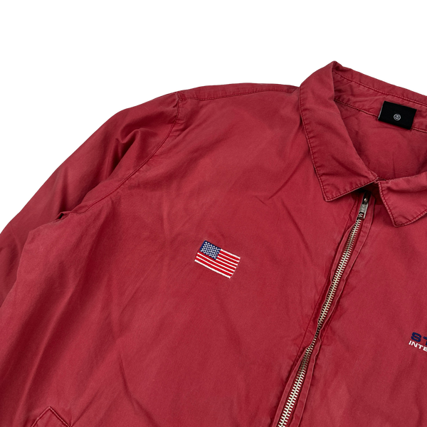 Stussy International Red Collared Bomber Jacket - Large