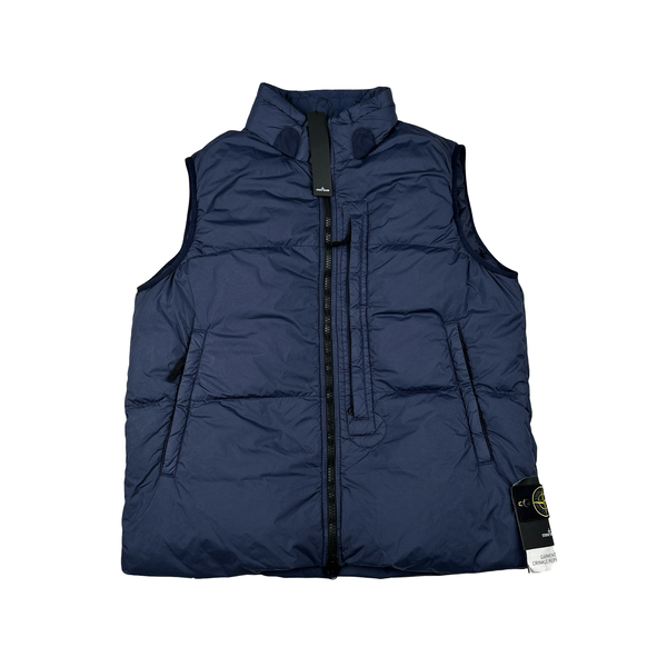 Stone Island 2020 Garment Dyed Crinkle Reps Down Filled Gilet - XXL
