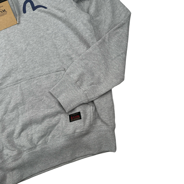 Evisu Grey Evisu Embroiderd Cotton Hoodie - Medium
