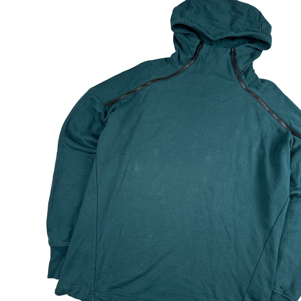 CP Company Jade Cotton Lens View Zipped Neckline Hoodie - XL