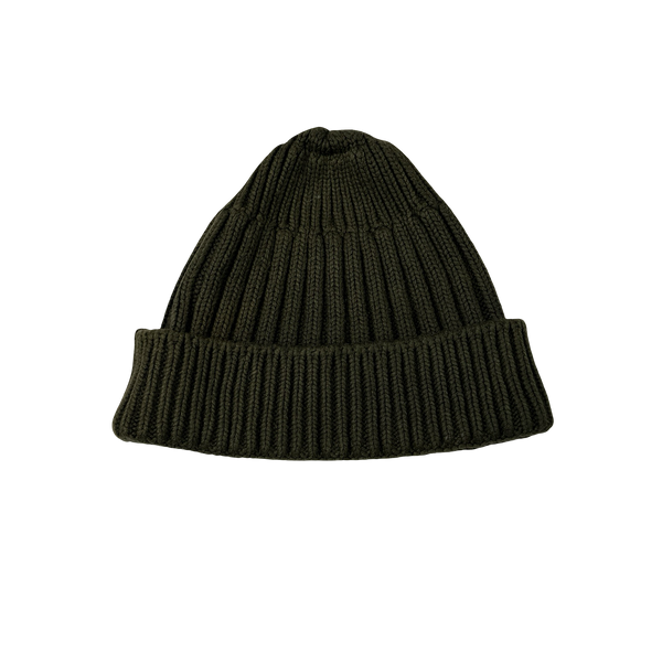 Stone Island 2011 Khaki Ribbed Wool Badge Beanie