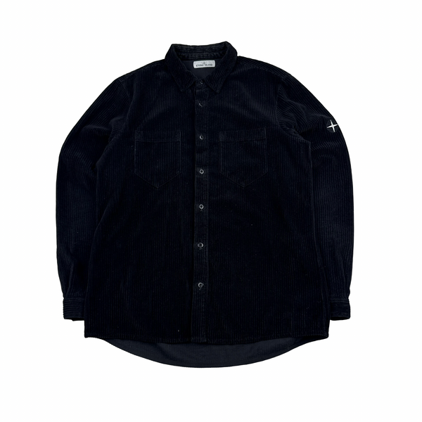 Stone Island 2019 Black Jumbo Corduroy Overshirt - XL