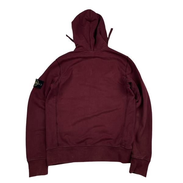Stone Island 2018 Burgundy Cotton Zipped Hoodie - Medium