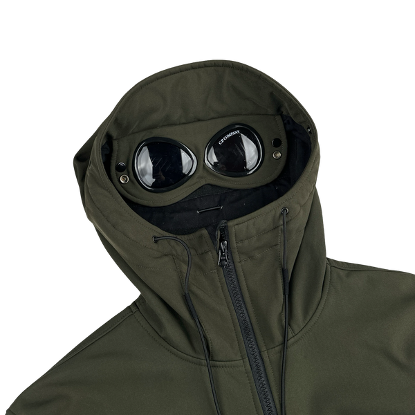 CP Company Green Soft Shell Goggle Jacket - Large