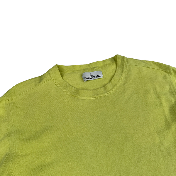 Stone Island 2020 Yellow Soft Cotton Knit Crewneck - Large