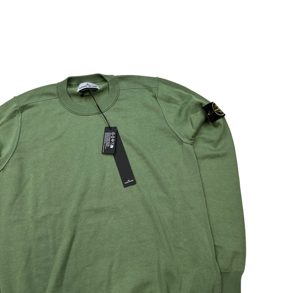 Stone Island 2023 Green Knitted Crewneck - Small