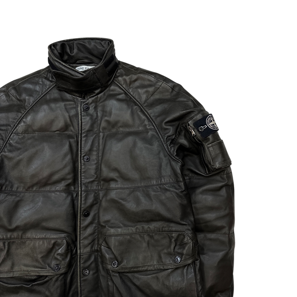 Stone island lino resinato down jacket on sale