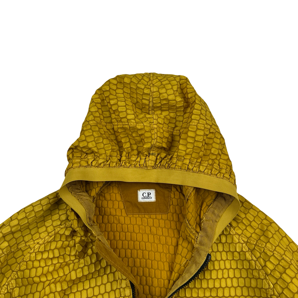 CP Company 3D Dark Yellow Air Net Zipped Hooded Jacket - Large