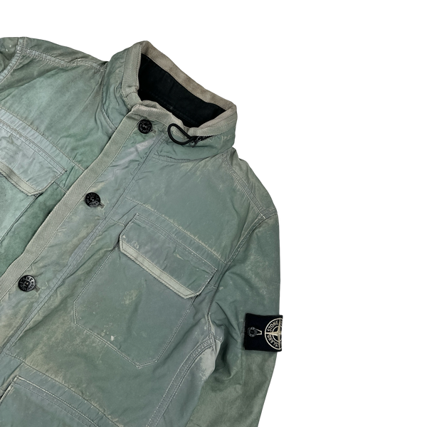 Stone Island 2012 Green Liquid Reflective Field Jacket - Medium