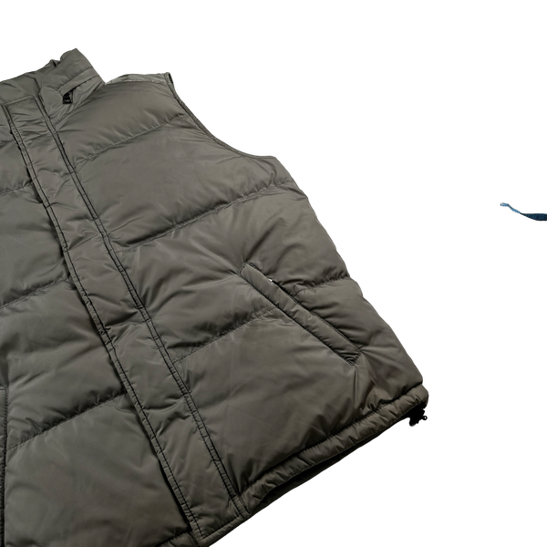 Prada Tan Red Tab Down Filled Puffer Gilet - Large