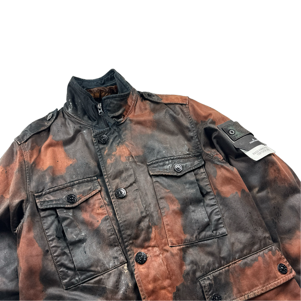 Stone Island Raso Hand Painted Tortoise Shell Camo Field Jacket -Medium