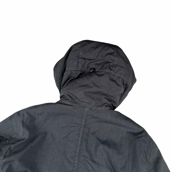 CP Company Grey Quartz Lens Viewer Long Fishtail Jacket - Large
