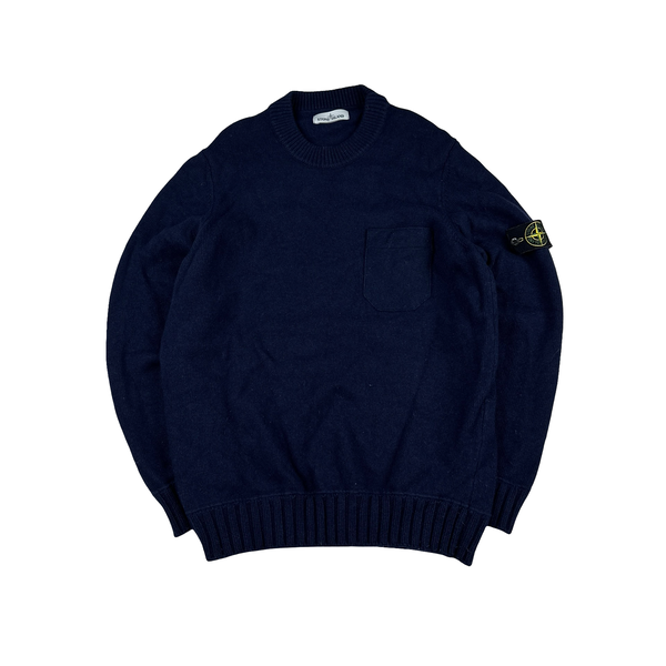 Stone Island 2017 Navy Wool Crewneck - XXL