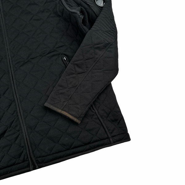 CP Company Black Lens View Diamond Detailing Zip Up Hoodie -  XXL