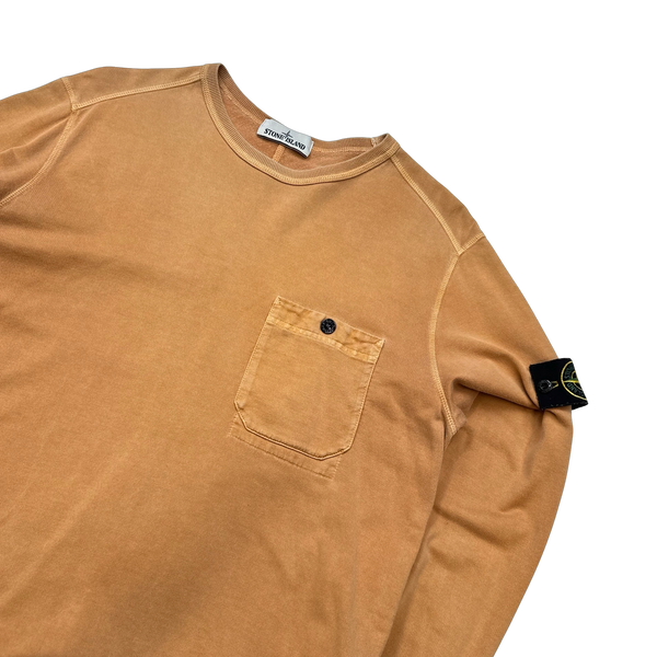 Stone Island 2015 Peach Cotton Crewneck - Large