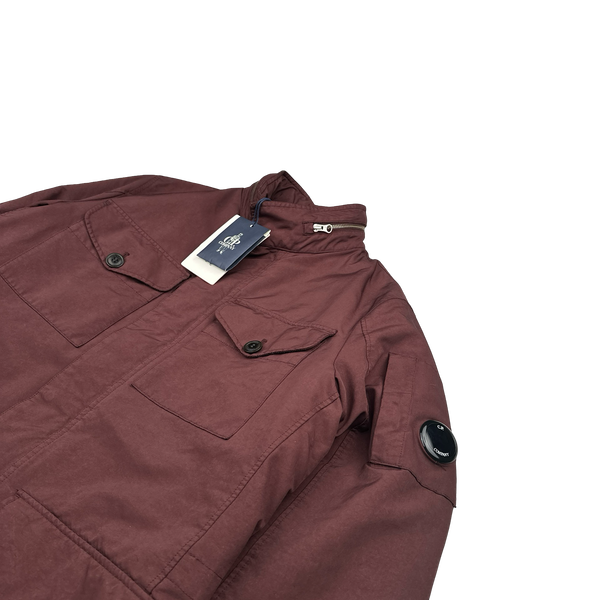 CP Company Burgundy Micro Kei Multi Pocket Field Jacket - Large