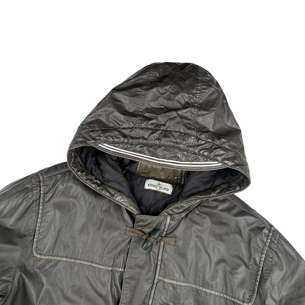 Stone Island 2012 Khaki Mussola Gommata Quilted Parka Jacket - 3XL