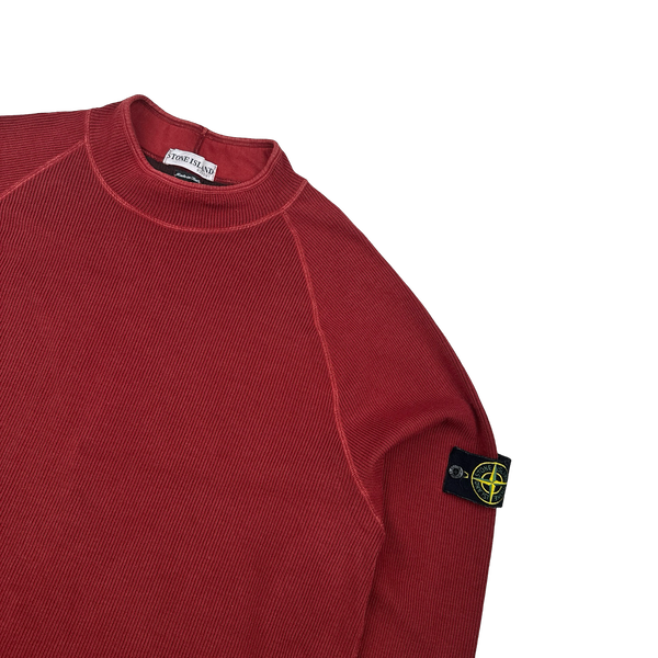 Stone Island 2003 Red Cotton Pullover Knit - XXL