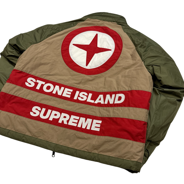 Stone Island x Supreme 2023 Tela Logo Reversible Down Puffer Jacket - Small