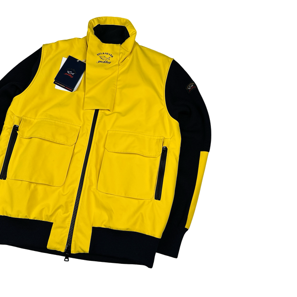 Paul & Shark Yellow Typhoon 20000 Waterproof Hybrid Nylon Knitted Jacket - Large