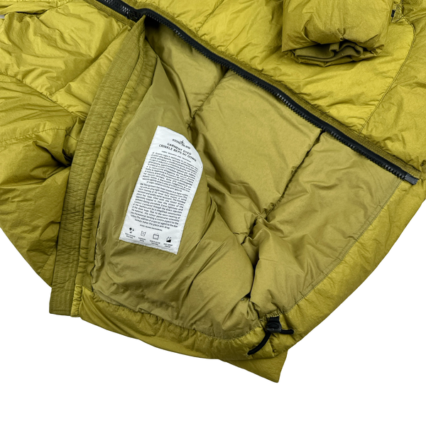 Stone Island 2021 Mustard Yellow Crinkle NY Down Puffer Jacket - Medium