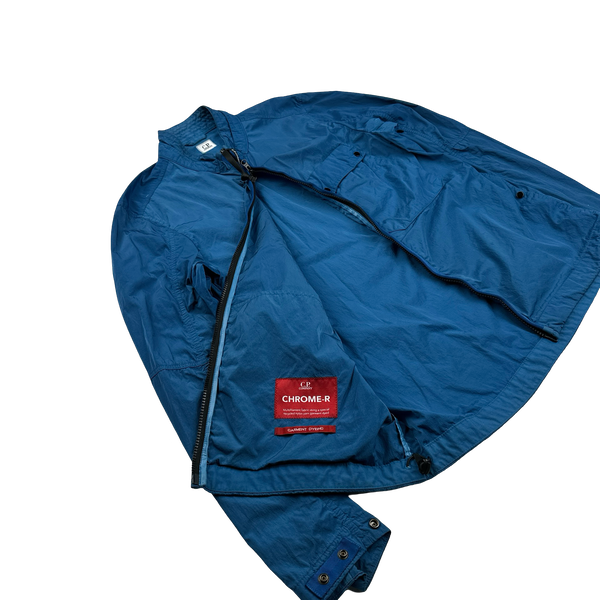 CP Company Blue Chrome Nylon Overshirt Jacket - Medium