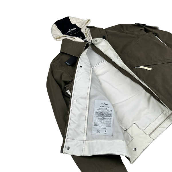 Stone Island 2025 Tela Resinata Spellout Hood Bomber Jacket